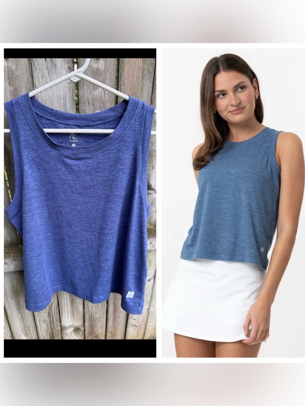 Rhoback Drift Performance Tank sleeveless top Heathered Blue M